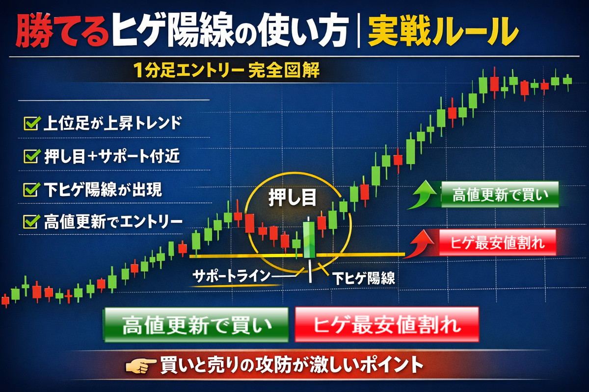 勝てるヒゲ陽線の使い方|実践ルール